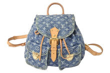 画像をギャラリービューアに読み込む, LOUIS VUITTON ルイヴィトン リュック モノグラムデニム サックアド GM M95056 ブルー ゴールド金具 美品 中古 55837