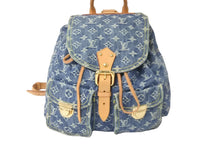 画像をギャラリービューアに読み込む, LOUIS VUITTON ルイヴィトン リュック モノグラムデニム サックアド GM M95056 ブルー ゴールド金具 美品 中古 55837