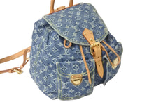 画像をギャラリービューアに読み込む, LOUIS VUITTON ルイヴィトン リュック モノグラムデニム サックアド GM M95056 ブルー ゴールド金具 美品 中古 55837