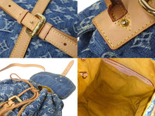 画像をギャラリービューアに読み込む, LOUIS VUITTON ルイヴィトン リュック モノグラムデニム サックアド GM M95056 ブルー ゴールド金具 美品 中古 55837