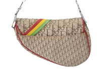 Load image into Gallery viewer, Christian Dior クリスチャンディオール サドルバッグ ハンドバッグ ラスタカラー シルバー 01RU 0074 美品 中古 5584