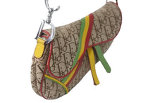 Load image into Gallery viewer, Christian Dior クリスチャンディオール サドルバッグ ハンドバッグ ラスタカラー シルバー 01RU 0074 美品 中古 5584