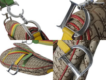 Load image into Gallery viewer, Christian Dior クリスチャンディオール サドルバッグ ハンドバッグ ラスタカラー シルバー 01RU 0074 美品 中古 5584