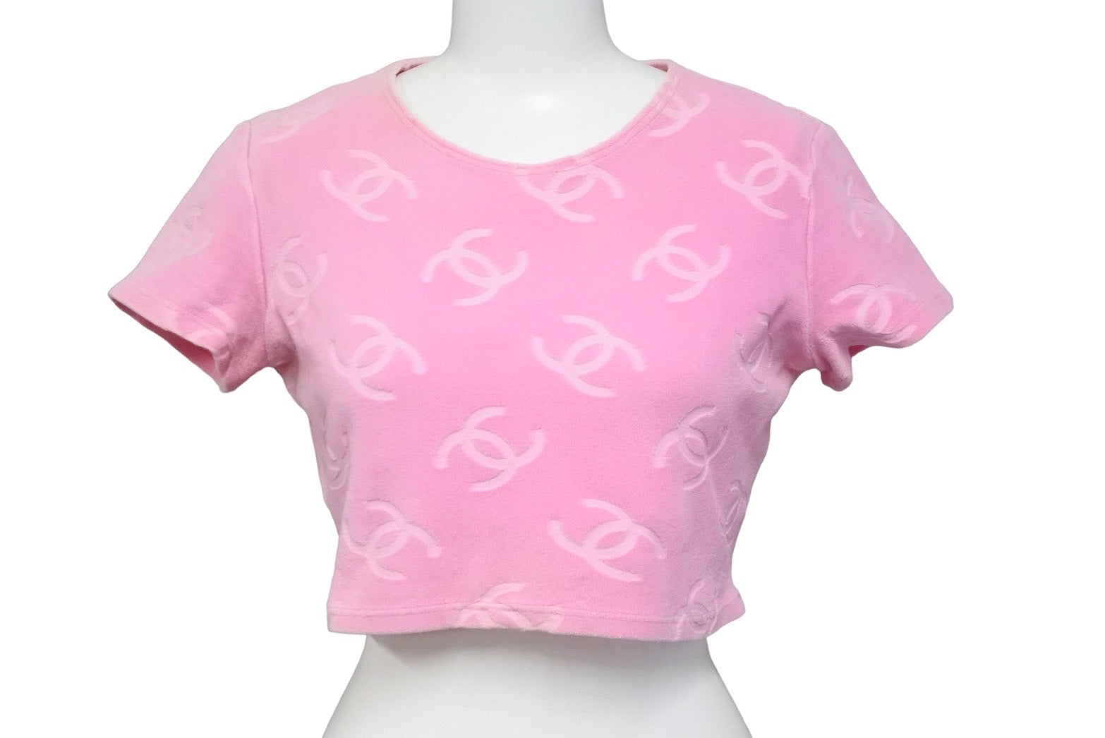 フェンネルノベルティシャネル 正規 海外スタッフ 衣装 ピンク シャネル ロゴ 半袖 カーディガン