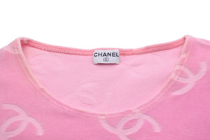 CHANEL シャネル ヴィンテージ 半袖Ｔシャツ チビT ココマーク クロップド ベロア ピンク 品質タグ無し 良品 中古 55843 –  Casanova Vintage