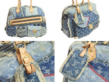 画像をギャラリービューアに読み込む, LOUIS VUITTON ルイヴィトン ボウリィ トートバッグ パッチワーク ハンドバッグ ゴールド ブルー CE1097 M95376 美品 中古 55854