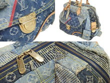画像をギャラリービューアに読み込む, LOUIS VUITTON ルイヴィトン ボウリィ トートバッグ パッチワーク ハンドバッグ ゴールド ブルー CE1097 M95376 美品 中古 55854