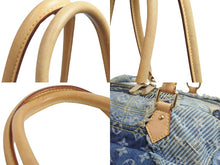 画像をギャラリービューアに読み込む, LOUIS VUITTON ルイヴィトン ボウリィ トートバッグ パッチワーク ハンドバッグ ゴールド ブルー CE1097 M95376 美品 中古 55854