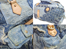 画像をギャラリービューアに読み込む, LOUIS VUITTON ルイヴィトン ボウリィ トートバッグ パッチワーク ハンドバッグ ゴールド ブルー CE1097 M95376 美品 中古 55854