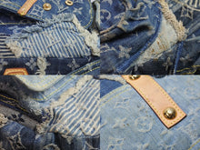 画像をギャラリービューアに読み込む, LOUIS VUITTON ルイヴィトン ボウリィ トートバッグ パッチワーク ハンドバッグ ゴールド ブルー CE1097 M95376 美品 中古 55854