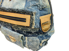 Load image into Gallery viewer, LOUISVUITTON ルイヴィトン ボウリィ トートバッグ パッチワーク M95376 モノグラムデニム レザー ブルー 良品 中古 55855