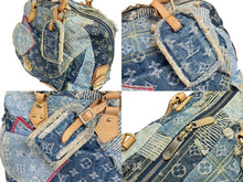 Load image into Gallery viewer, LOUISVUITTON ルイヴィトン ボウリィ トートバッグ パッチワーク M95376 モノグラムデニム レザー ブルー 良品 中古 55855