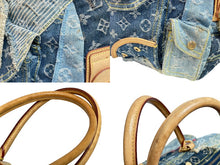 Load image into Gallery viewer, LOUISVUITTON ルイヴィトン ボウリィ トートバッグ パッチワーク M95376 モノグラムデニム レザー ブルー 良品 中古 55855