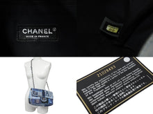 画像をギャラリービューアに読み込む, 極美品 CHANEL シャネル ショルダーバッグ パッチワーク マルチカラー ブルー ツイード デニム シルバー金具 21番台 中古 55862
