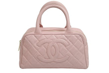 画像をギャラリービューアに読み込む, CHANEL シャネル ハンドバッグ ミニボストンバッグ キャビアスキン ピンク 8番台 A20996 ゴールド金具 美品 中古 55879