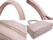 画像をギャラリービューアに読み込む, CHANEL シャネル ハンドバッグ ミニボストンバッグ キャビアスキン ピンク 8番台 A20996 ゴールド金具 美品 中古 55879