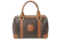 Load image into Gallery viewer, CELINE セリーヌ ハンドバッグ ミニボストンバッグ マカダム柄 PVC レザー ダークブラウン ゴールド金具 良品 中古 55898