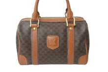 Load image into Gallery viewer, CELINE セリーヌ ハンドバッグ ミニボストンバッグ マカダム柄 PVC レザー ダークブラウン ゴールド金具 良品 中古 55898