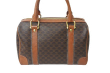 Load image into Gallery viewer, CELINE セリーヌ ハンドバッグ ミニボストンバッグ マカダム柄 PVC レザー ダークブラウン ゴールド金具 良品 中古 55898