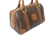 Load image into Gallery viewer, CELINE セリーヌ ハンドバッグ ミニボストンバッグ マカダム柄 PVC レザー ダークブラウン ゴールド金具 良品 中古 55898