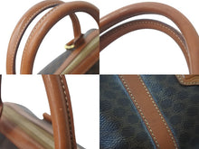 Load image into Gallery viewer, CELINE セリーヌ ハンドバッグ ミニボストンバッグ マカダム柄 PVC レザー ダークブラウン ゴールド金具 良品 中古 55898
