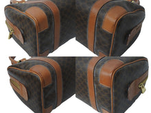 Load image into Gallery viewer, CELINE セリーヌ ハンドバッグ ミニボストンバッグ マカダム柄 PVC レザー ダークブラウン ゴールド金具 良品 中古 55898