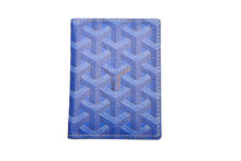 Load image into Gallery viewer, 新品同様 GOYARD ゴヤール カードケース サン マルク ブルー ゴヤールディンキャンバス ヴォーゼルカーフスキン 中古 55909