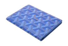 Load image into Gallery viewer, 新品同様 GOYARD ゴヤール カードケース サン マルク ブルー ゴヤールディンキャンバス ヴォーゼルカーフスキン 中古 55909
