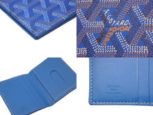 Load image into Gallery viewer, 新品同様 GOYARD ゴヤール カードケース サン マルク ブルー ゴヤールディンキャンバス ヴォーゼルカーフスキン 中古 55909