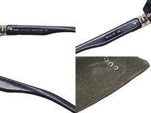 画像をギャラリービューアに読み込む, GUCCI グッチ サングラス ブラック ブルー アイウェア 小物 ロゴ シルバー金具 55□20 GG2411 ブラック 美品 中古 55914