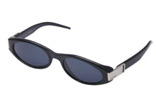 画像をギャラリービューアに読み込む, GUCCI グッチ サングラス ブラック ブルー アイウェア 小物 ロゴ シルバー金具 55□20 GG2411 ブラック 美品 中古 55914