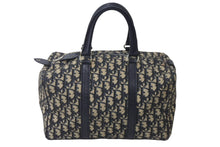 Load image into Gallery viewer, Christian Dior クリスチャンディオール ハンドバッグ ミニボストン トロッター コットンキャンバス シルバー金具 美品 中古 55923