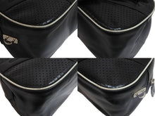Load image into Gallery viewer, PRADA プラダ パンチングハンドバッグ ボストンバッグ B10524 VITELLO DRIVE レザー ブラック ホワイト シルバー 美品 中古 55935