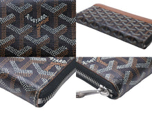 Load image into Gallery viewer, GOYARD ゴヤール 長財布 マティニョンGM ヘリンボーン柄 ウォレット ブラック ブラウン シルバー金具 メンズ 良品 中古 55945