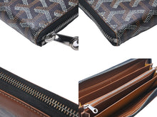 Load image into Gallery viewer, GOYARD ゴヤール 長財布 マティニョンGM ヘリンボーン柄 ウォレット ブラック ブラウン シルバー金具 メンズ 良品 中古 55945