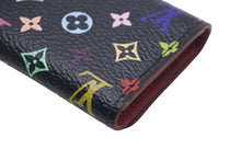 画像をギャラリービューアに読み込む, LOUIS VUITTON ルイヴィトン キーケース M93732 ミュルティクレ4連 モノグラムキャンバス ブラック ピンク 良品 中古 55957