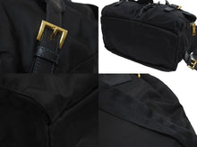 Load image into Gallery viewer, PRADA プラダ リュック デイパック 三角プレートロゴ ナイロン レザー ブラック ゴールド金具 ユニセックス 美品 中古 55958