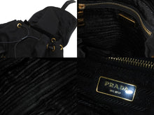 Load image into Gallery viewer, PRADA プラダ リュック デイパック 三角プレートロゴ ナイロン レザー ブラック ゴールド金具 ユニセックス 美品 中古 55958
