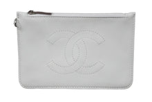 画像をギャラリービューアに読み込む, CHANEL シャネル ポーチ コインケース ココマーク 9番台 シリアルシール レザー ホワイト ピンク シルバー金具 美品 中古 55972