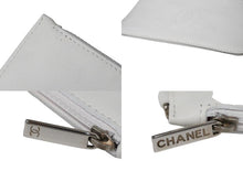 画像をギャラリービューアに読み込む, CHANEL シャネル ポーチ コインケース ココマーク 9番台 シリアルシール レザー ホワイト ピンク シルバー金具 美品 中古 55972
