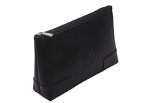 画像をギャラリービューアに読み込む, LOEWE ロエベ ポーチ 化粧ポーチ バニティ ロゴ入り 箱付き 100409 ブラック シルバー金具 美品 中古 55982