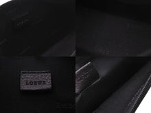 画像をギャラリービューアに読み込む, LOEWE ロエベ ポーチ 化粧ポーチ バニティ ロゴ入り 箱付き 100409 ブラック シルバー金具 美品 中古 55982