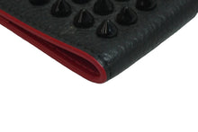 Load image into Gallery viewer, Christian Louboutin クリスチャンルブタン パスポートケース スパイクスタッズレザー ブラック レッド 美品 中古 55985