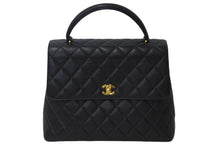 画像をギャラリービューアに読み込む, CHANEL シャネル ケリー型 ハンドバッグ トップハンドル 5番台 キャビアスキン ブラック シルバー金具 美品 中古 55987