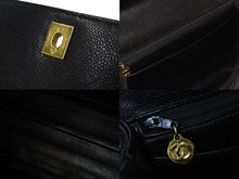 画像をギャラリービューアに読み込む, CHANEL シャネル ケリー型 ハンドバッグ トップハンドル 5番台 キャビアスキン ブラック シルバー金具 美品 中古 55987