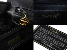 画像をギャラリービューアに読み込む, CHANEL シャネル ケリー型 ハンドバッグ トップハンドル 5番台 キャビアスキン ブラック シルバー金具 美品 中古 55987