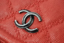 Load image into Gallery viewer, 新品同様 CHANEL シャネル チェーンショルダーバッグ ココマーク キャビアスキン ステッチ 21番台 2015年 レッド 中古 55992