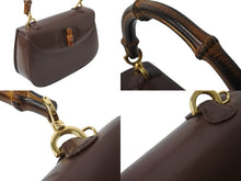 画像をギャラリービューアに読み込む, GUCCI グッチ バンブー 2WAYバッグ ハンドバッグ ショルダーバッグ 000 46 0018 レザー ブラウン ゴールド金具 美品 中古 55993