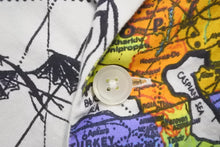 画像をギャラリービューアに読み込む, SAINT MICHAEL セントマイケル × DR WOO ドクター・ウー コラボ 長袖シャツ SLEEPWEAR パジャマ 世界地図 総柄 XL 美品 中古 56007