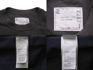 Sacai サカイ 半袖Ｔシャツ異素材 ドッキング ドローコード サイズ 3 グレー ネイビー 22-02872M 美品 中古 56010